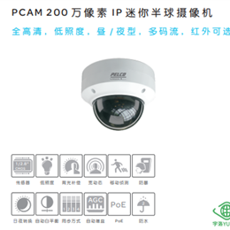 PMD20DNF 派爾高200 萬像素，全高清，晝 / 夜型，IP 迷你半球攝像機